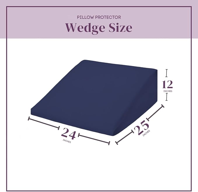 CirclesHome Wedge Pillow Cover 100% Cotton, Zippered Wedge Pillow Case Protector - Image 2