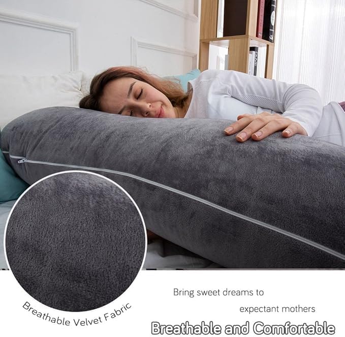 60 Inch Pregnancy Pillow for Sleeping, Extra Large U Shaped Body Pillow - Image 3