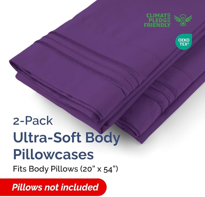 Body Pillowcases Set of 2-20x54 Long Body Pillow Case - Image 2