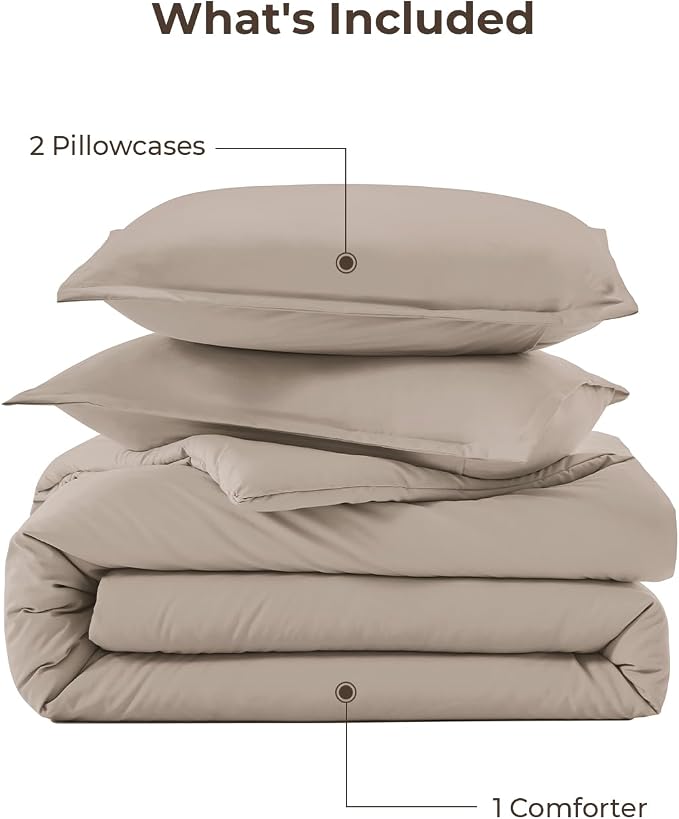 Litanika Light Coffee Comforter King Size, 3 Pieces Lightweight Solid Bedding - Image 7
