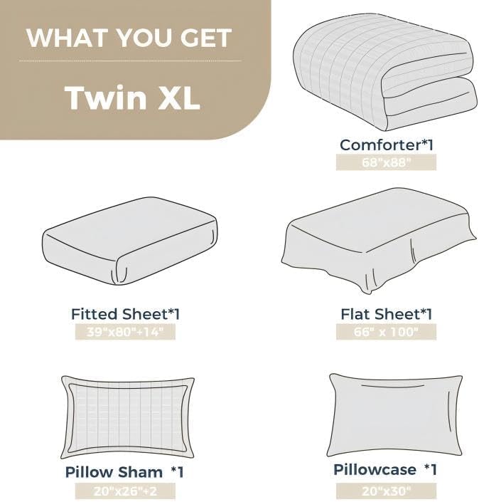 HYMOKEGE Burnt Orange Twin XL Comforter Set Seersucker 5 Pieces, All Season - Image 5