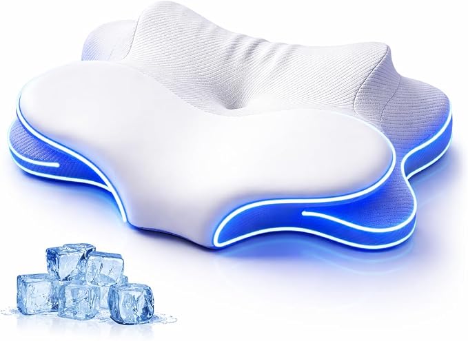 Cervical Pillow for Neck Pain Relief, Ergonomic Dual-Height Memory Foam Pillow by AENEY