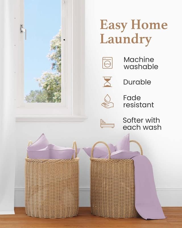 1000 TC Lavender Standard Pillowcases Set of 2 100% Egyptian Cotton Pillow Cases - Image 5