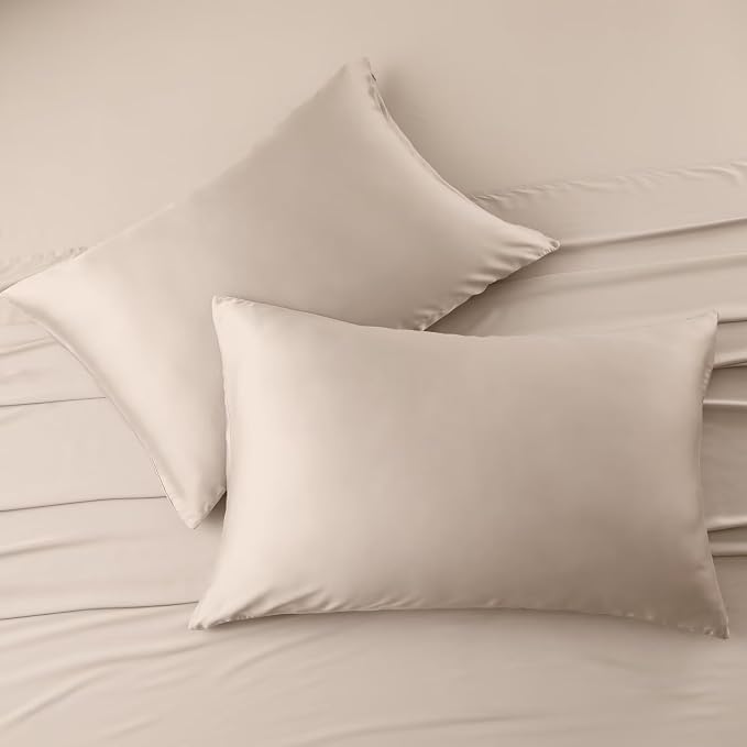 4 Pack Cooling Pillow Cases, Viscose Derived from Bamboo Pillow Protectors - Image 7