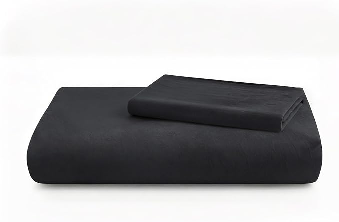 LOVQUE Black Duvet Cover Twin Size, 100% Washed Cotton Linen Like Bedding Set - Image 7