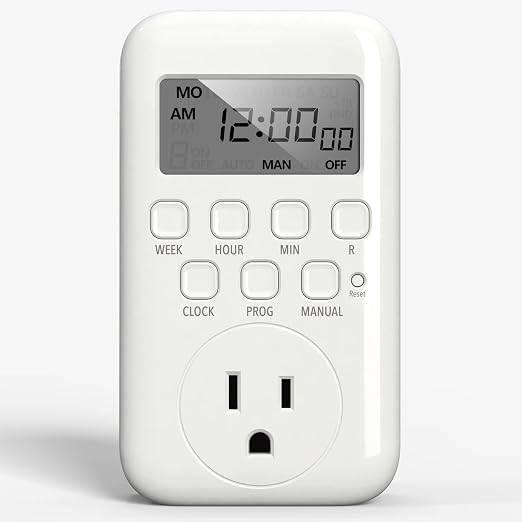 BN-LINK Indoor Digital Timer Outlet, Single Outlet 7 Day Programmable Light by BN-LINK