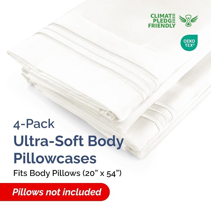 Body Pillowcases Set of 4-20x54 Long Body Pillow Case - Image 2