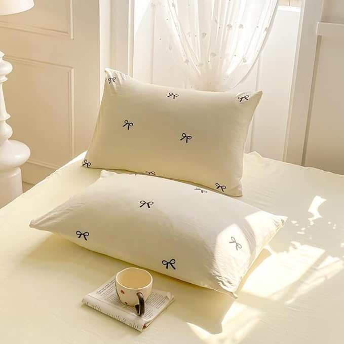 Nayoroom Bow Duvet Cover Queen Size Reversible Aesthetic Duvet Cover 3 Pieces - Image 7
