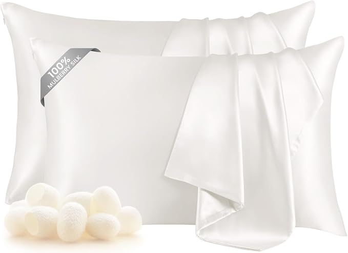 THXSILK Set of 2 100% Pure Mulberry Silk Pillowcase by THXSILK