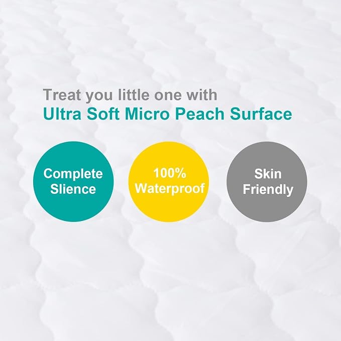 Mini Crib Mattress Protector 38" x 24" Sheets Fitted Waterproof Mini Crib - Image 6