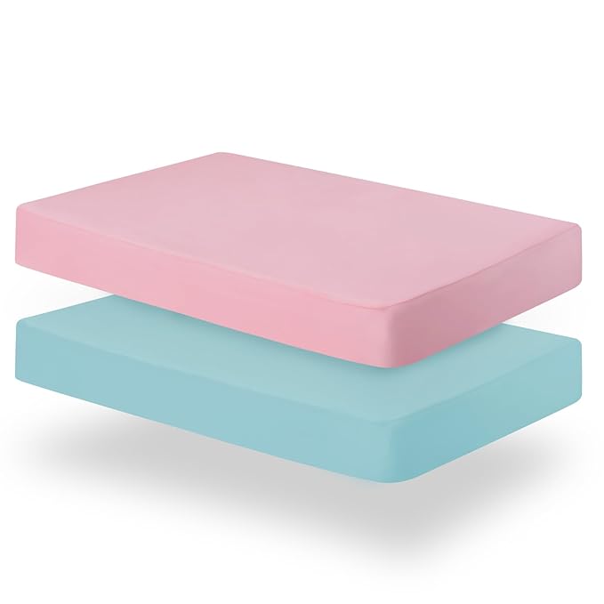 Biloban Pack and Play Sheets Fitted, 2 Pack Pack and Play Sheet Fits by Bilobanbabybedding