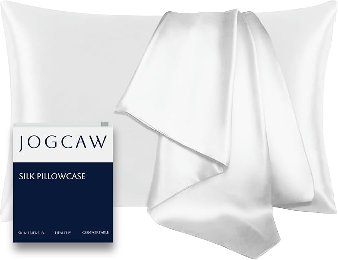 Silk Pillowcase for Hair and Skin, Soft Breathable Smooth Cooling Mulberry Silk by Jogcaw