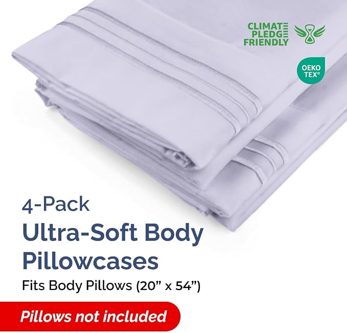 Body Pillowcases Set of 4-20x54 Long Body Pillow Case - Image 2