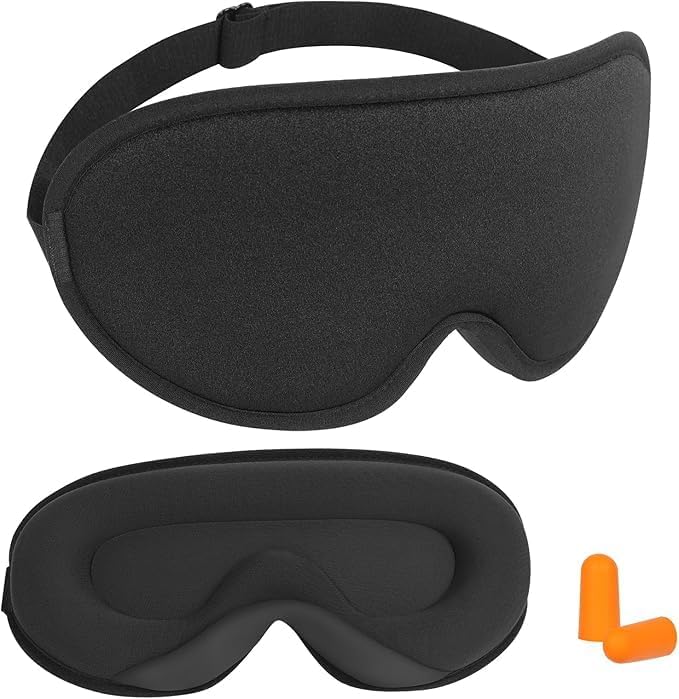 Sleep Mask, 3D Contoured Sleeping Mask, 99% Light Blocking Eye Mask, Zero Eye by ANPKEC