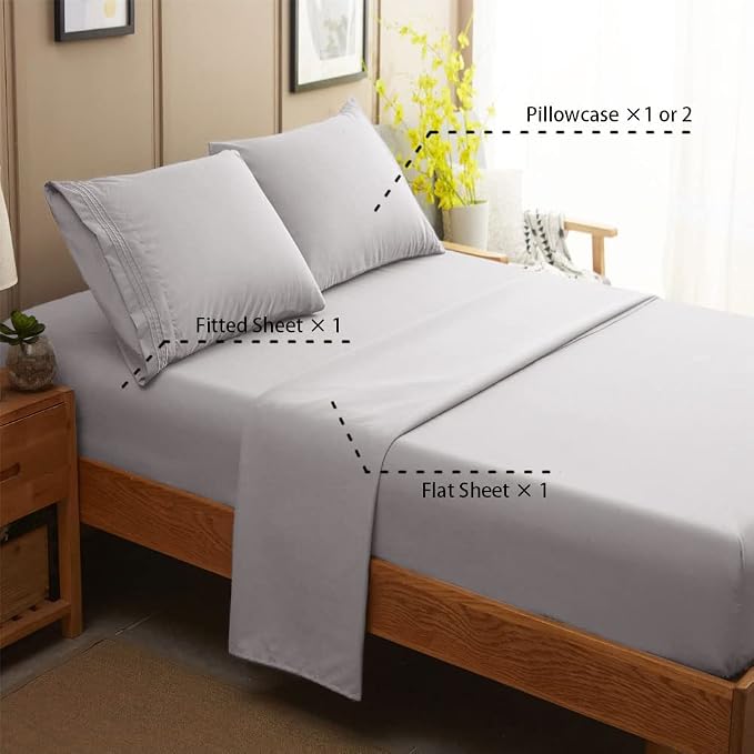 SONORO KATE Bed Sheet Set Super Soft Microfiber 1800 Thread Count Luxury Sheets - Image 2
