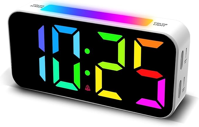 Topski Loud Alarm Clocks for Bedrooms Heavy Sleepers, Digital Bedside Clock by Topski