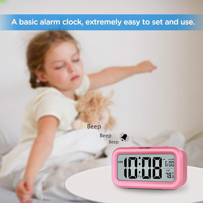 Peakeep Night Light Alarm Clock Battery Operated - Image 2