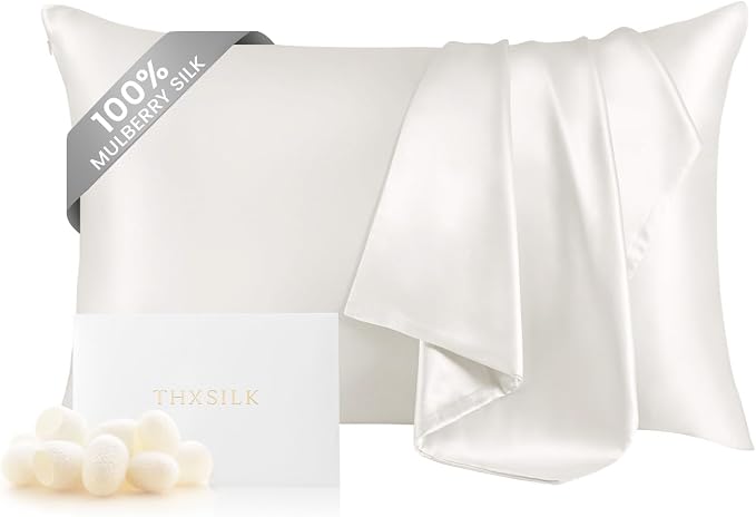 THXSILK 100% Silk Pillowcase for Hair and Skin, Both Sides Grade 6A+ Mulberry by THXSILK