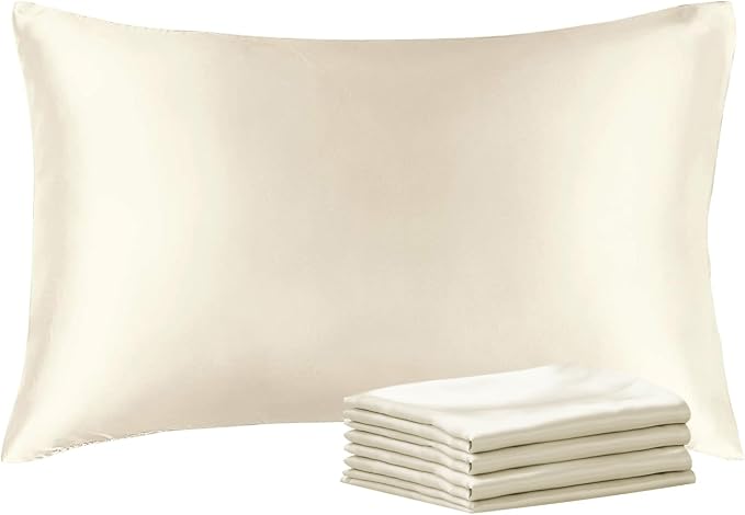 BEDELITE Satin Pillowcase with Zipper 4 Pack, Super Soft and Cooling Similar to by BEDELITE