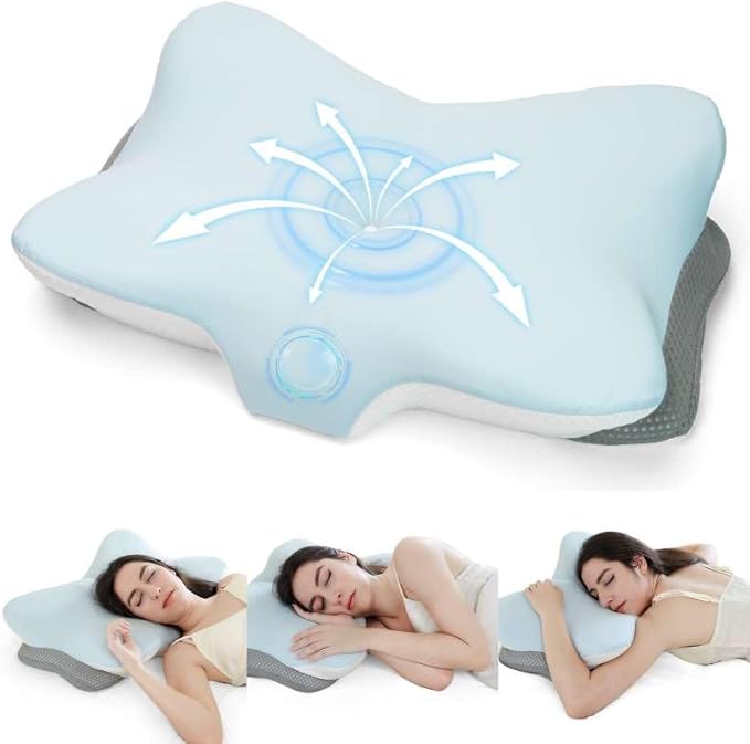 Ergonomic Cervical Pillow for Neck Support, Memory Foam Orthopedic Contour Side by Zmarthumb