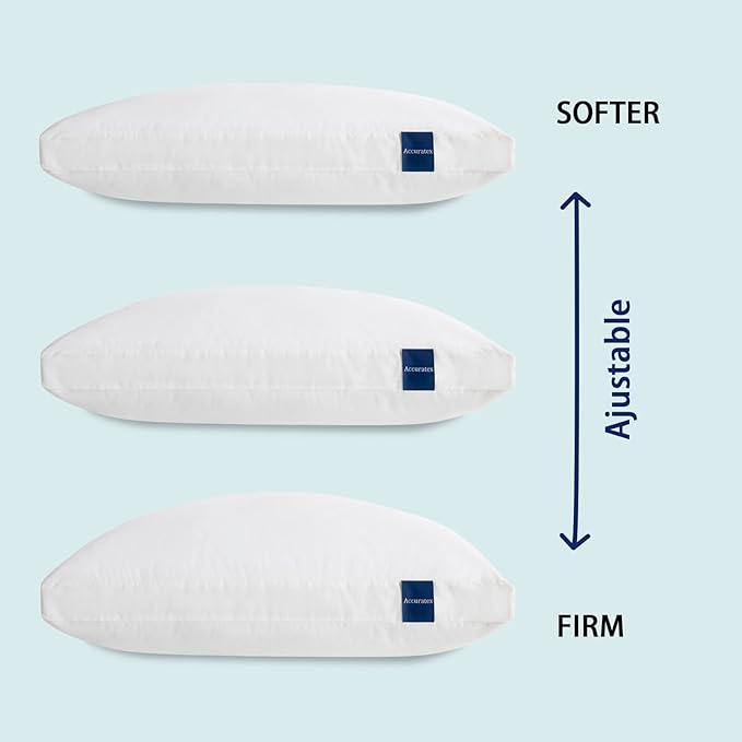 ACCURATEX Pillows Queen Size Set of 2, Hybrid Shredded Memory Foam Pillow - Image 3