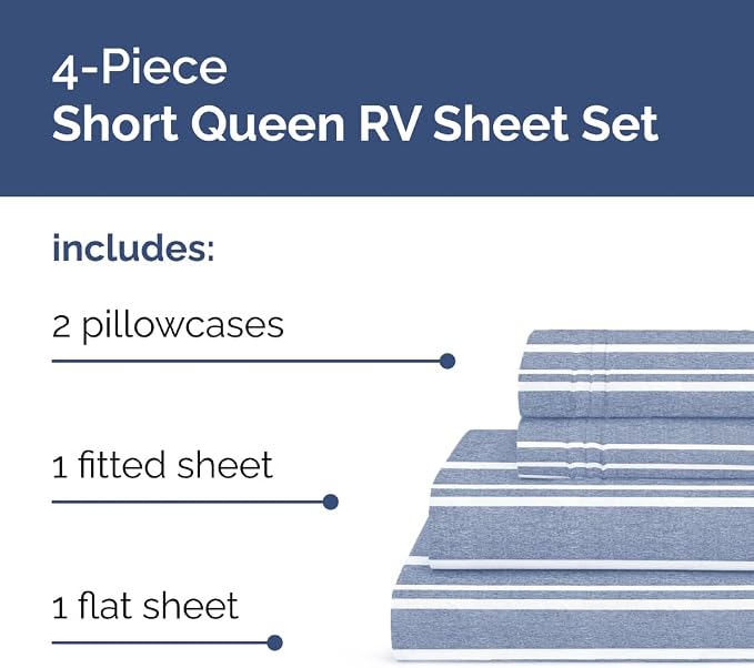 Short Queen Size 4 Piece Sheet Set - Image 2