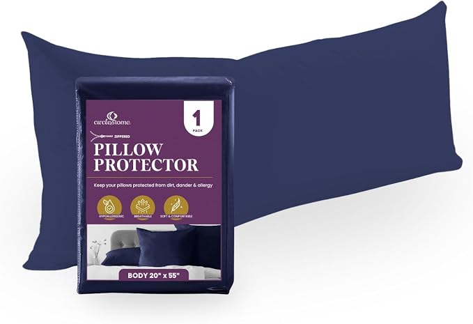 CirclesHome Pillow Protectors Single Pack Body Zippered by CirclesHome
