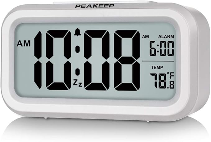 Peakeep Night Light Digital Alarm Clock Battery Operated by PEAKEEP