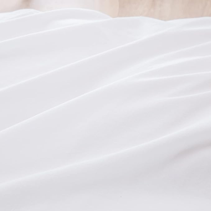BESTOUCH Duvet Cover Set 100% Washed Cotton Linen Feel Super Soft Comfortable - Image 6