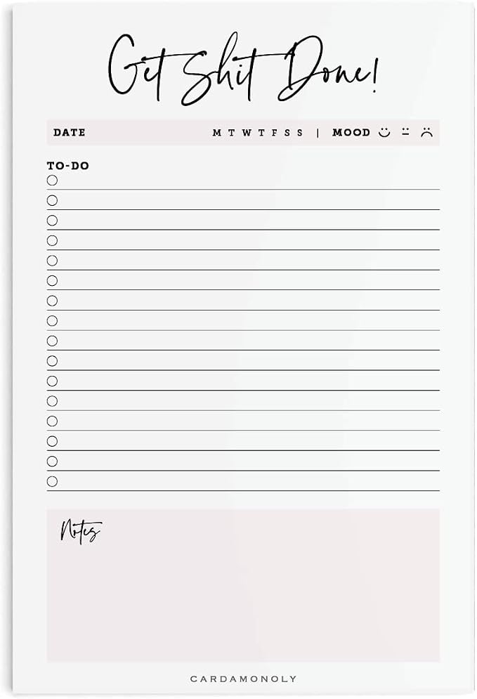 CARDAMONOLY Daily to Do List Notepad - Image 2