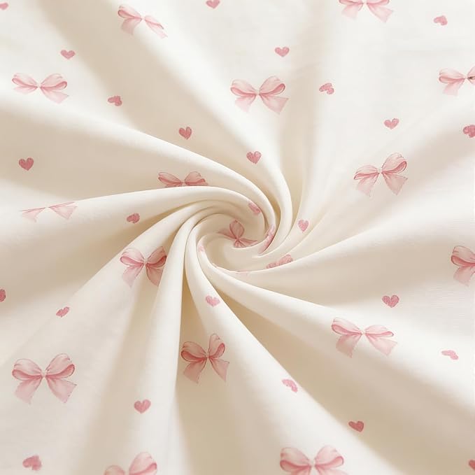 Nayoroom Pink Bow Duvet Cover Queen Size Coquette Pink Heart Duvet Cover 3 - Image 5