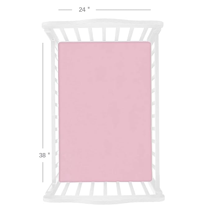 Biloban Mini Crib Sheets Fitted, 2 Pack Mini Crib Sheet Fits - Image 3