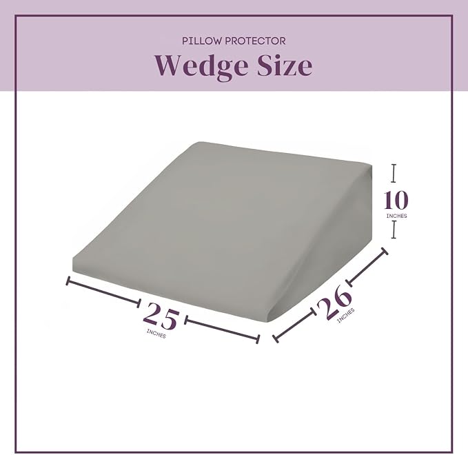 CirclesHome Wedge Pillow Cover 100% Cotton, Zippered Wedge Pillow Case Protector - Image 2