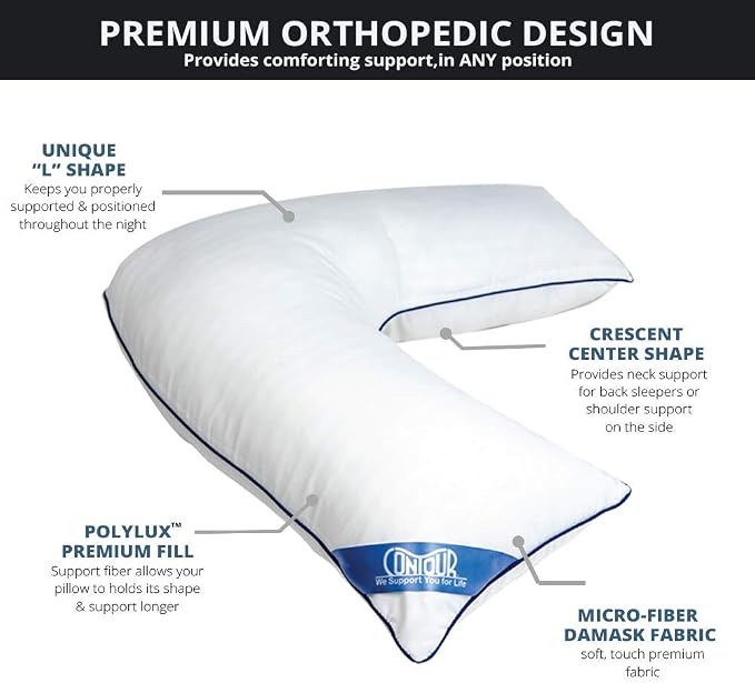 Contour L Shaped Bed & Body Support Pillow - Image 4