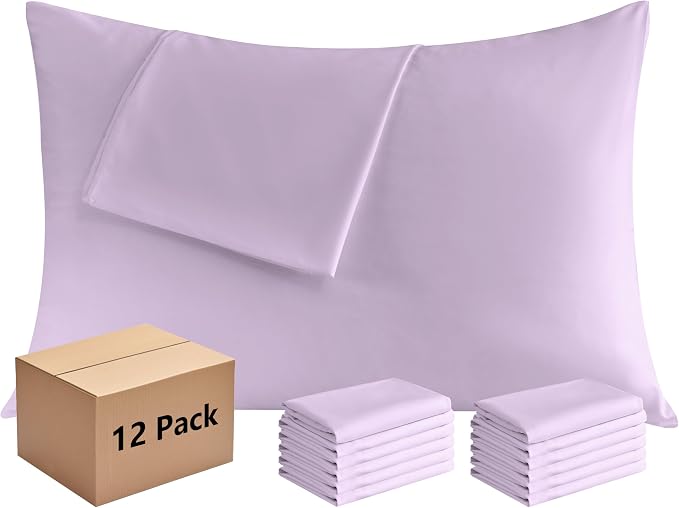 Pillowcases Standard 12 Pack, 20x26 Pillow Cases by Culve