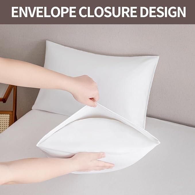 MINIPANDA White Pillow Cases Standard Size Set of 4 - Image 4