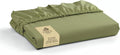 Linen Home 100% Cotton Percale Weave Fitted Sheet, King Size, Oil Green by LINENHOME