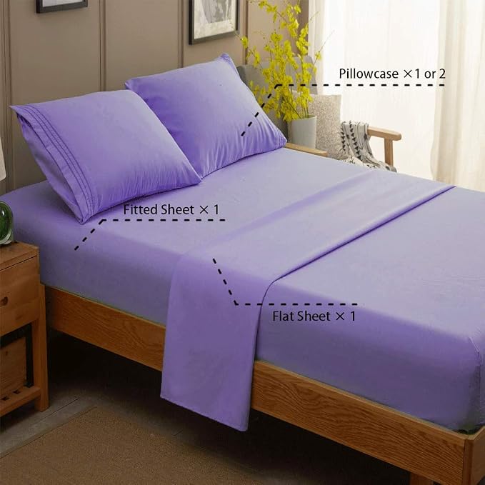 SONORO KATE Bed Sheet Set Super Soft Microfiber 1800 Thread Count Luxury - Image 2