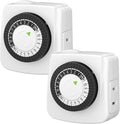 BN-LINK Indoor Timers Plug Mechanical 2 Prong 24-Hour Mini Lamp Timers 2 Pack by BN-LINK