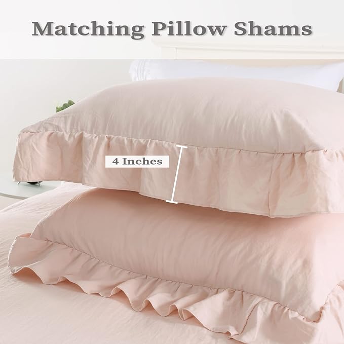 Ruffle Duvet Cover King Size, 104x90 in - Image 3