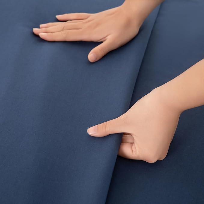 Full Flat Sheet Only， 80x96Inch Dark Blue - Image 5
