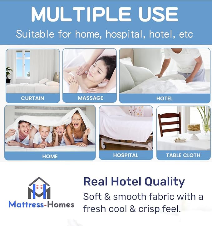 Mattress-Homes Twin Size 100% Egyptian Cotton Top Sheet 1Pcs, Cool & Breathable - Image 5