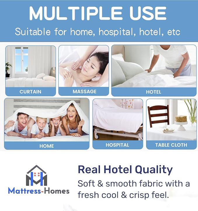 Mattress-Homes Oversized King Plus 100% Egyptian Cotton Top Sheet 1Pcs - Image 5