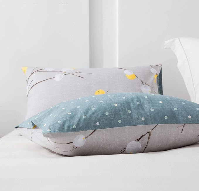 SLEEPBELLA Duvet Cover Queen, 600 Thread Count Cotton Grey Branch - Image 4