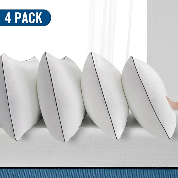 Standard Size Bed Pillows for Sleeping 4 Pack, Luxury Hotel Pillows, - Image 2