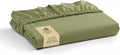 Linen Home 100% Cotton Percale Weave Fitted Sheet, Twin Size, Oil Green by LINENHOME