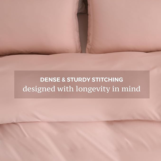 JSD Dusty Pink Duvet Cover Set Full Size, 3 Piece Duvet Cover - Image 5
