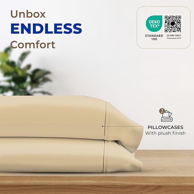 Thread Spread 100% Egyptian Cotton Pillow Cases Queen Size Set of 2 - Image 3