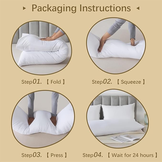 Memory Foam Body Pillow with Pillowcase, Soft Large Long Bed Pillow - Image 2