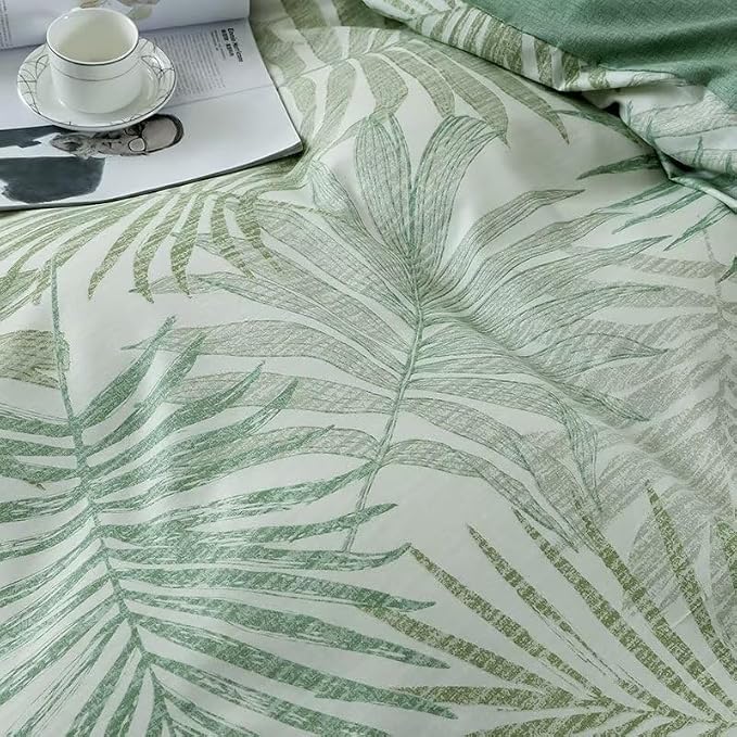 OAITE Duvet Cover Twin Size, Reversible Leaf Green Duvet Cover Set - Image 6